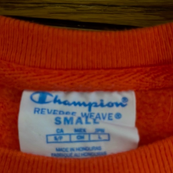 Mens Champion orange crewneck S - Picture 3 of 3